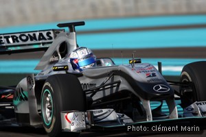 Sam Bird on track for Mercedes at Abu Dhabi
